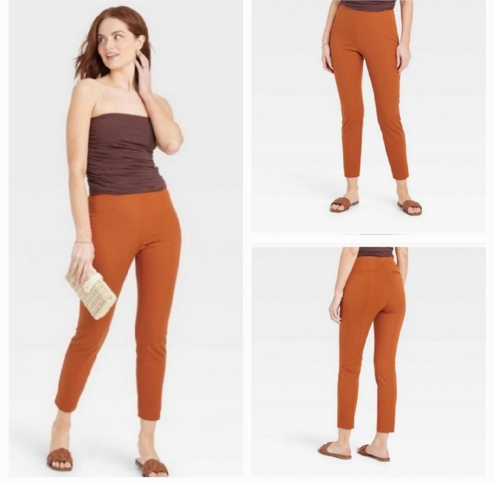 Rust Orange Ankle Length Pants